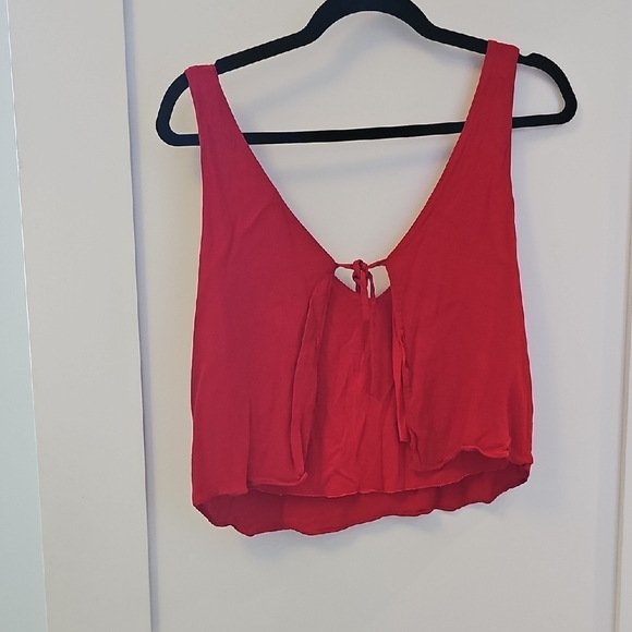 Wilfred Red Sleeveless Crop Tie Front Tank Top Size XS - Picture 3 of 5